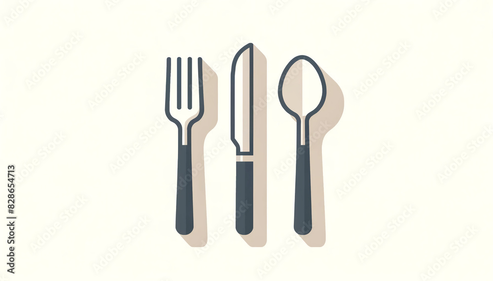 Flat Design of a Designer Cutlery Set Flat Design of a Designer Cutlery Set