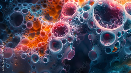 Abstract image of colorful bubbles floating in space.