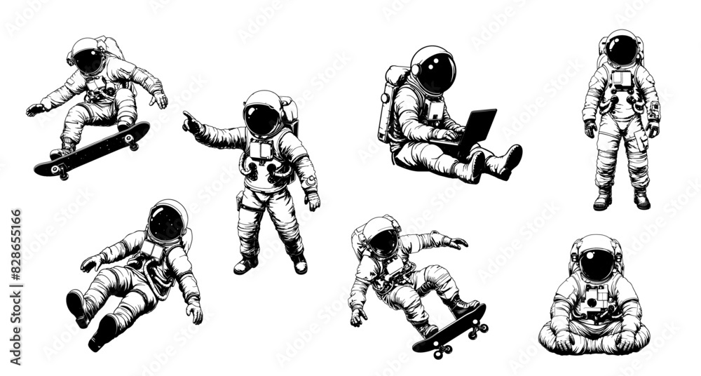 Obraz premium astronaut collection illustration