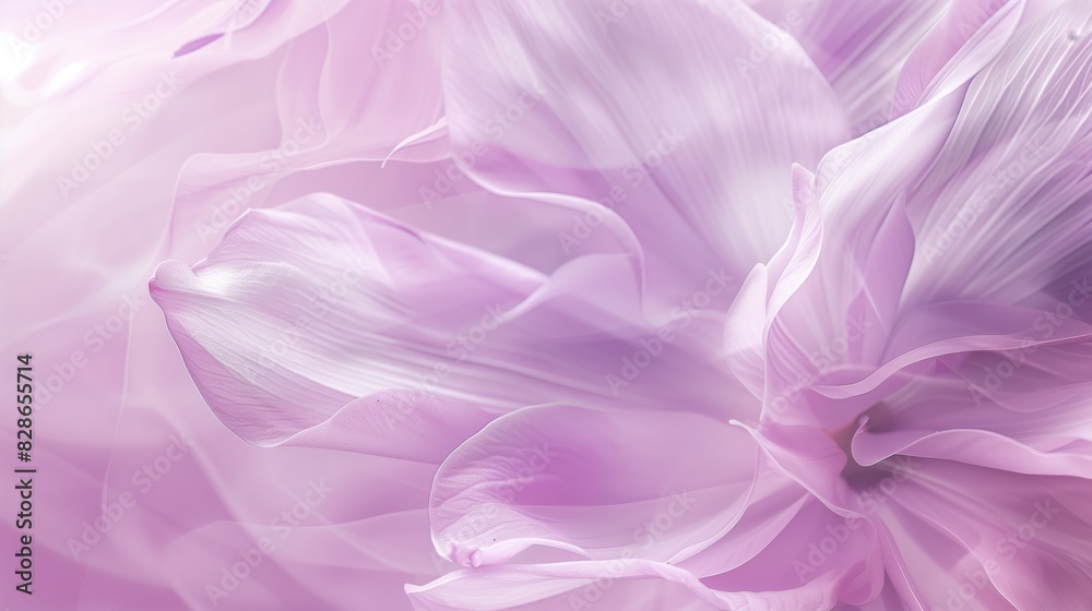 Fototapeta premium A soft pink gradient background with delicate, flowing lines that form the shape of an abstract flower petal.