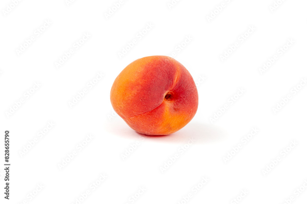 Whole peach fruit iaolated on white background, close up Whole peach fruit iaolated on white background, close up