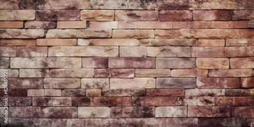 Magenta and beige brown brick wall concrete or stone texture