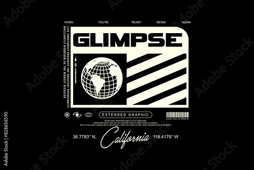 Modern streetwear graphic design t-shirt print design template