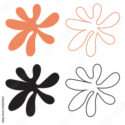 Abstract Flower Shape. isolated on white background. Vector illustration. EPS 10
