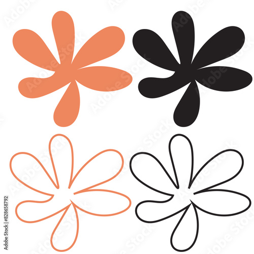 Abstract Flower Shape. isolated on white background. Vector illustration. EPS 10
