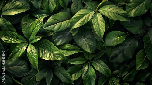lush green leaves of a tropical plant, detailed, vibrant colors, exotic, fresh, natural, botanical background, close-up, macro, selective focus, blurr photo