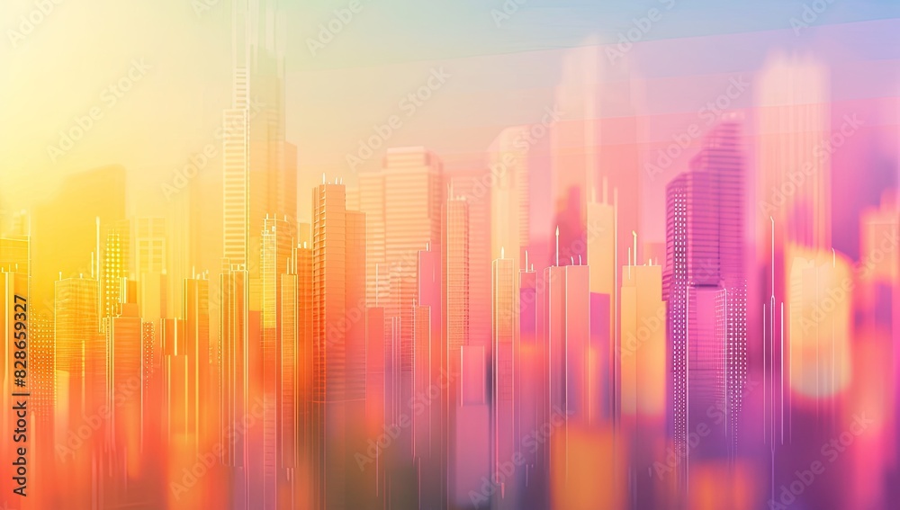 Abstract Skyline with Colorful Gradient Abstract Skyline with Colorful Gradient
