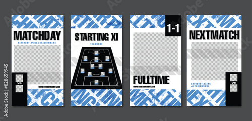 Sport Social Media Post Template , Football Match Day , Starting 11 , Starting Eleven , Full time