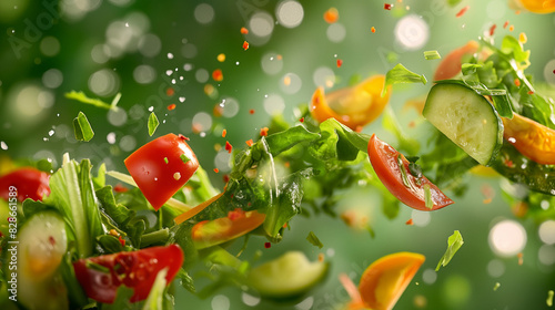 Vegetable Stir-Fry Against Soft Green Background