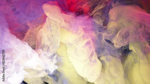 thick smoke tubers of multicolored color. video for background