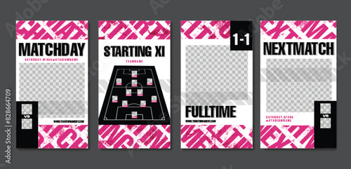 Sport Social Media Post Template , Football Match Day , Starting 11 , Starting Eleven , Full time