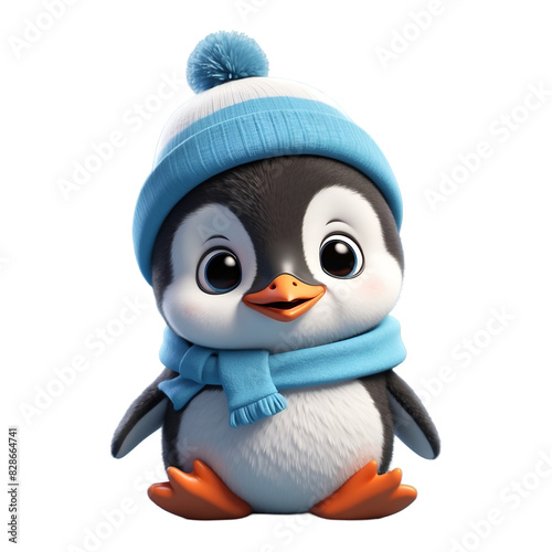 3d penguin in clothes