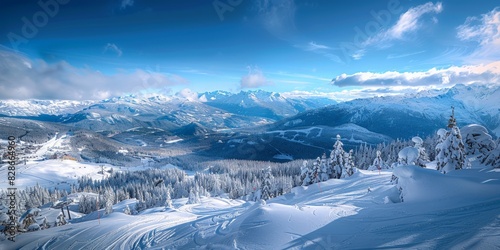 Whistler Blackcomb in Whistler Canada skyline panoramic view photo