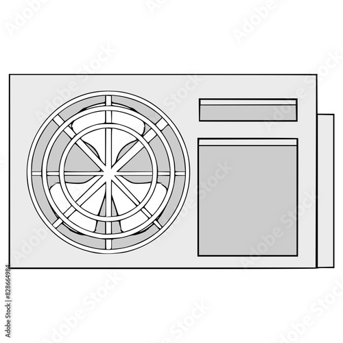 Air conditioner outdoor illustration hand drawn isolated vector
