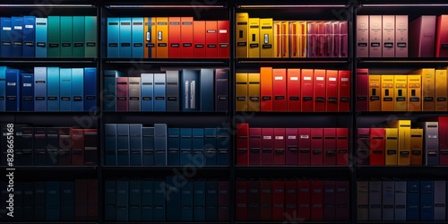 A row of bookshelves with many books on them, Digital backdround
