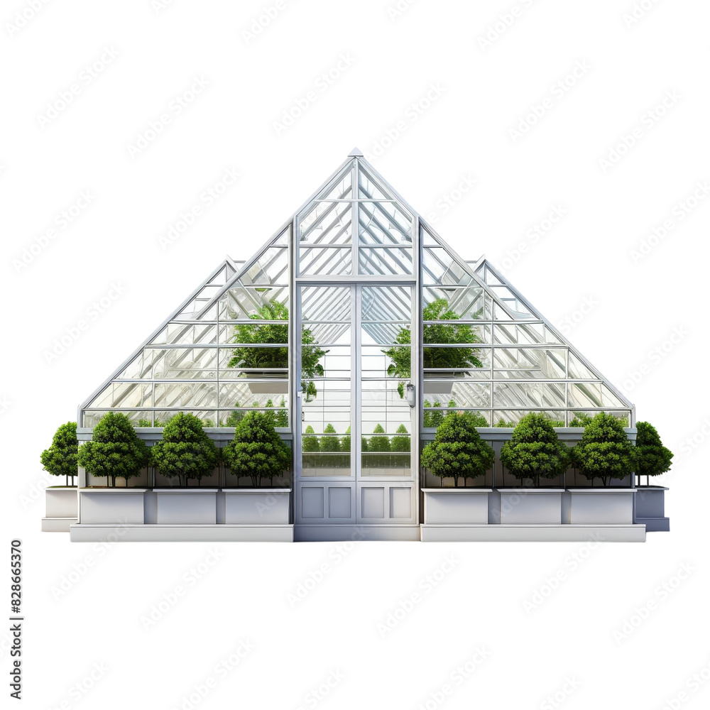 Fototapeta premium isolated white background of greenhouse