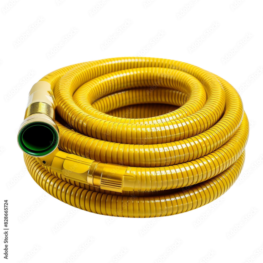 isolated white background of garden hose
