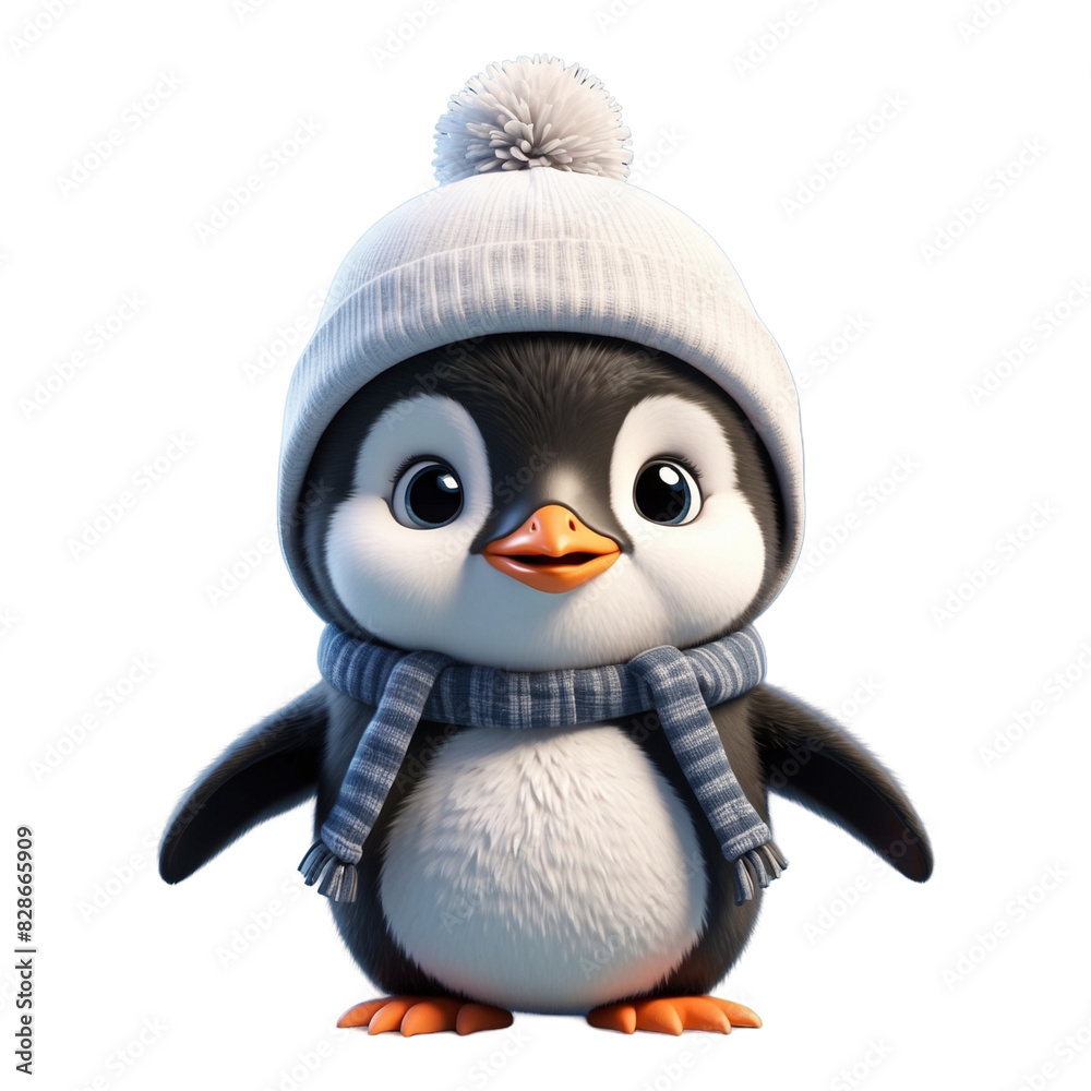 Fototapeta premium funny penguin in a cap