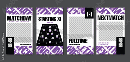 Sport Social Media Post Template , Football Match Day , Starting 11 , Starting Eleven , Full time