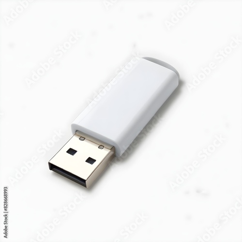 White USB mockup flash drive