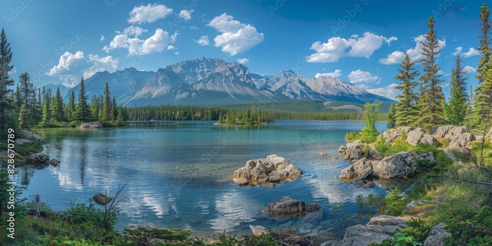 Jasper National Park in Alberta Canada skyline panoramic view