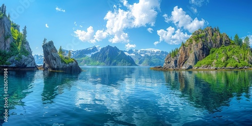 Kenai Fjords National Park in Alaska USA skyline panoramic view