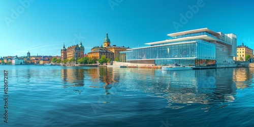 Moderna Museet in Stockholm Sweden skyline panoramic view