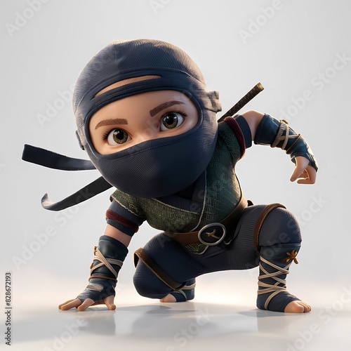 3d ninja is ready to fight