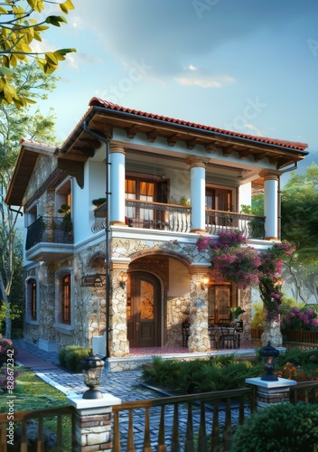 European style two-story villa © Adobe Contributor