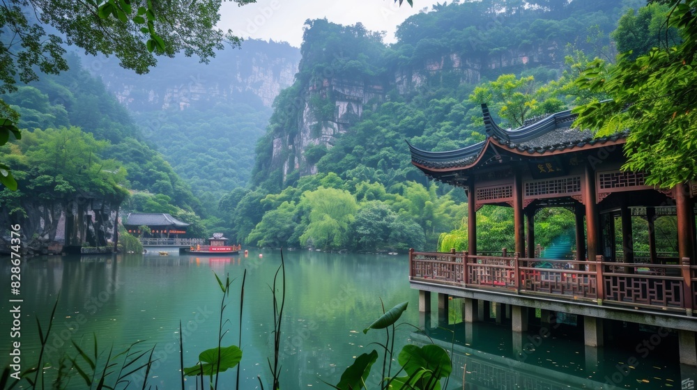 Fototapeta premium The scenic spots, China are clear and beautiful