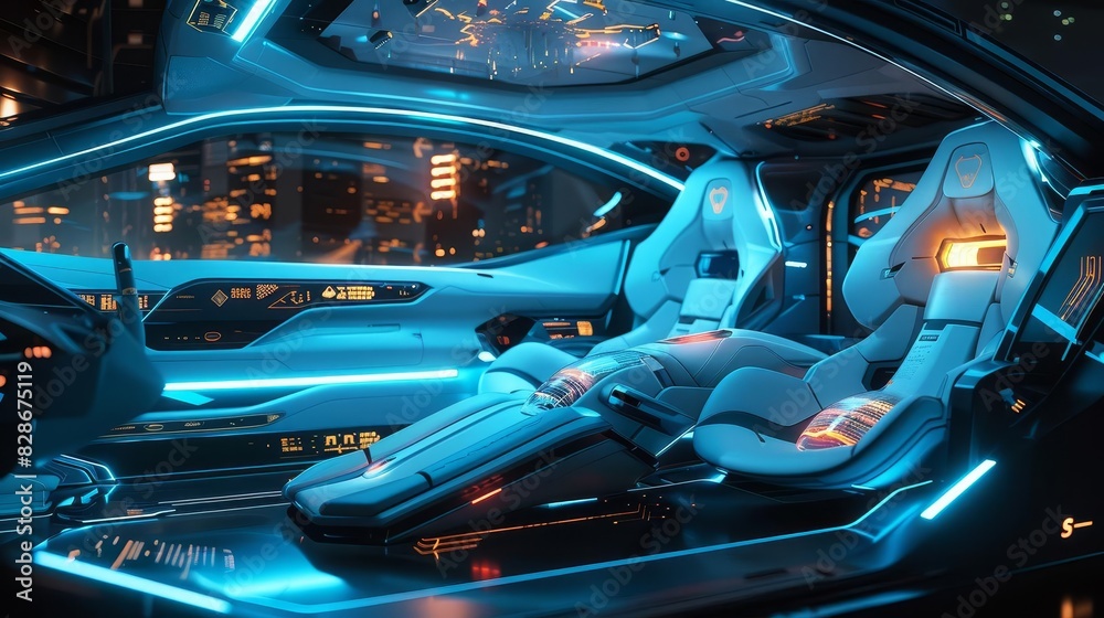 futuristic autonomous vehicle interior concept