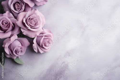 Rose background on cement floor texture flower on stone wall backdrop texture