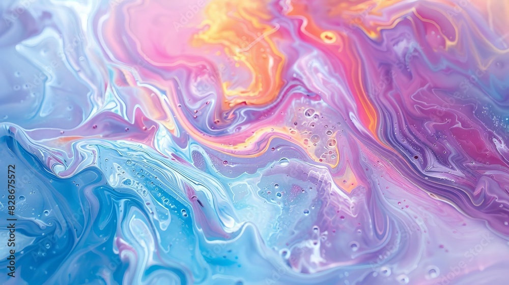 Fluid abstract art with organic lines and a harmonious blend of pastels, capturing a sense of calm and serenity Fluid abstract art with organic lines and a harmonious blend of pastels, capturing a sense of calm and serenity