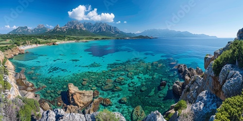Sardinia in Italy skyline panoramic view