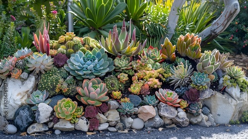 Artful Succulent Garden: A Summertime Showcase of Low-Water Plant Resilience