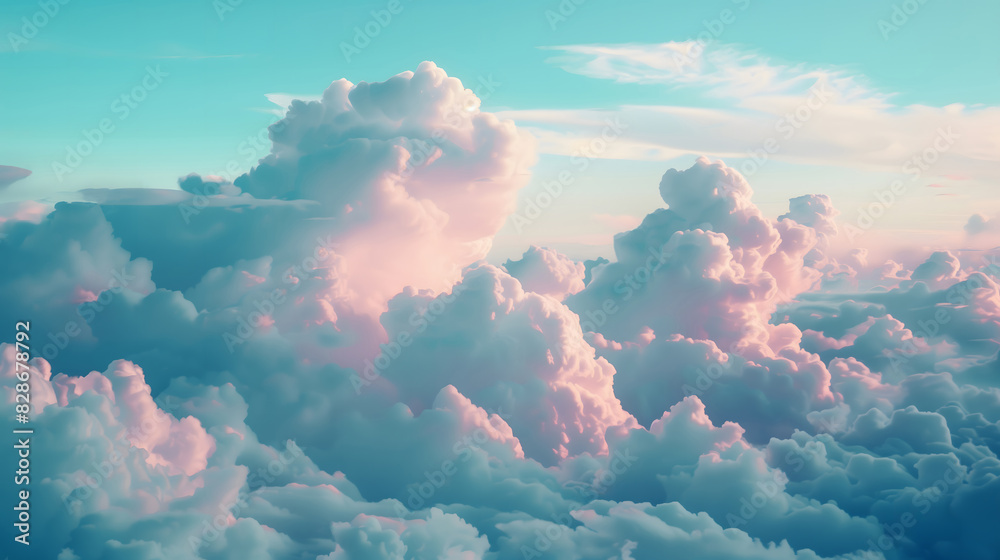 Dreamy Skies: Cotton Candy Clouds in a Lavender Mint Paradise Dreamy Skies: Cotton Candy Clouds in a Lavender Mint Paradise