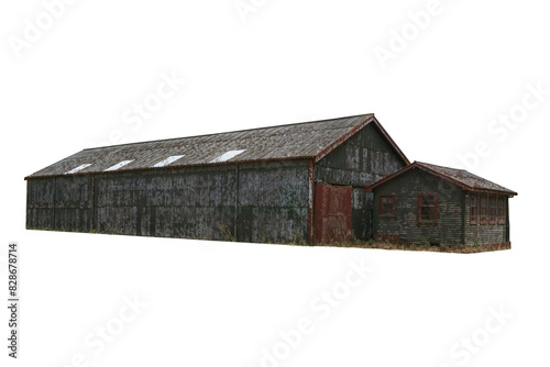 An old farm barn in a rural area isolated cutout transparent png	