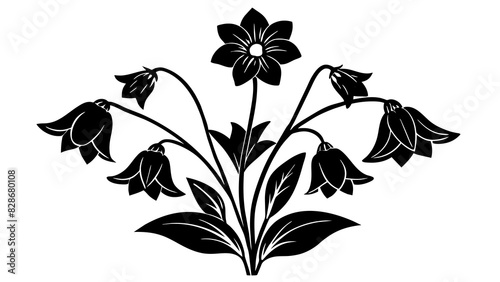 bluebell flower vector silhouette illustration