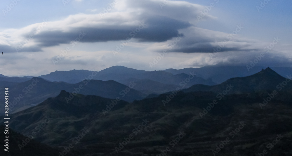 Obraz premium Kara-Dag, view of the mountains of the ancient volcano Karadag