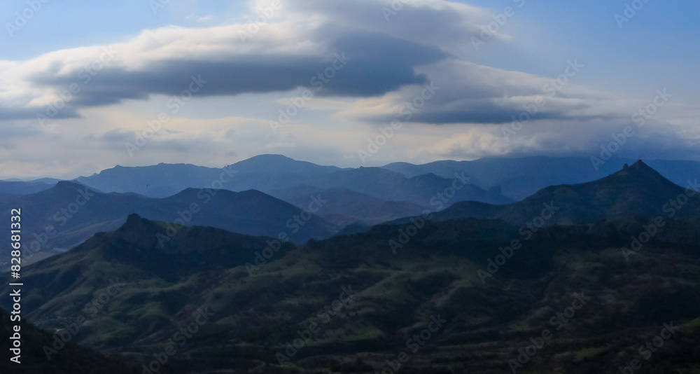 Kara-Dag, view of the mountains of the ancient volcano Karadag Kara-Dag, view of the mountains of the ancient volcano Karadag