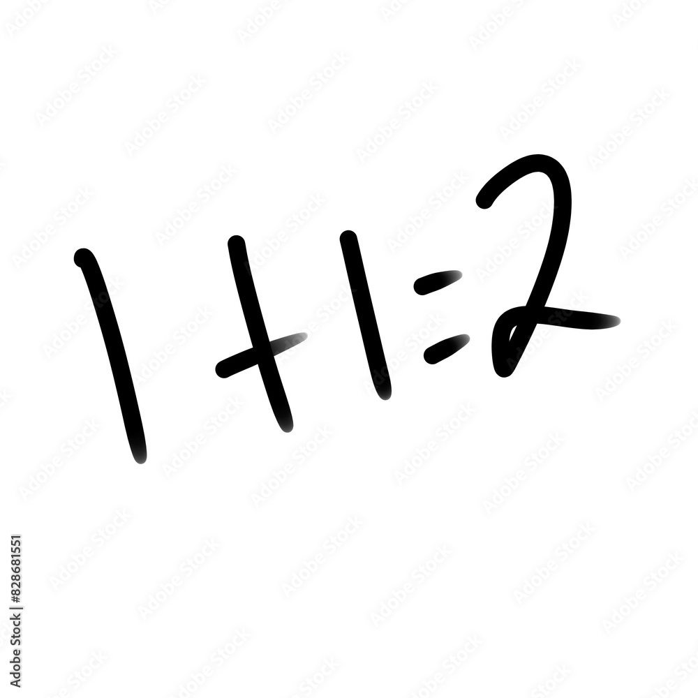 Obraz premium basic addition mathematics on a white background