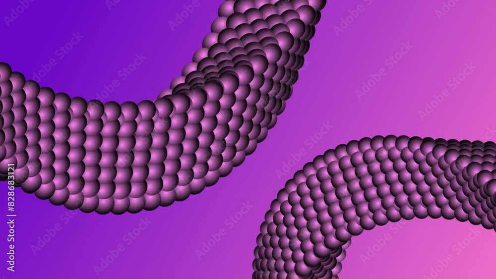 Abstract 3d twisted rotated looped shape torus hellix snake made from sphere molecules with gradient background Abstract 3d twisted rotated looped shape torus hellix snake made from sphere molecules with gradient background