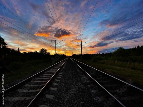 railway at sunset © Bogdan