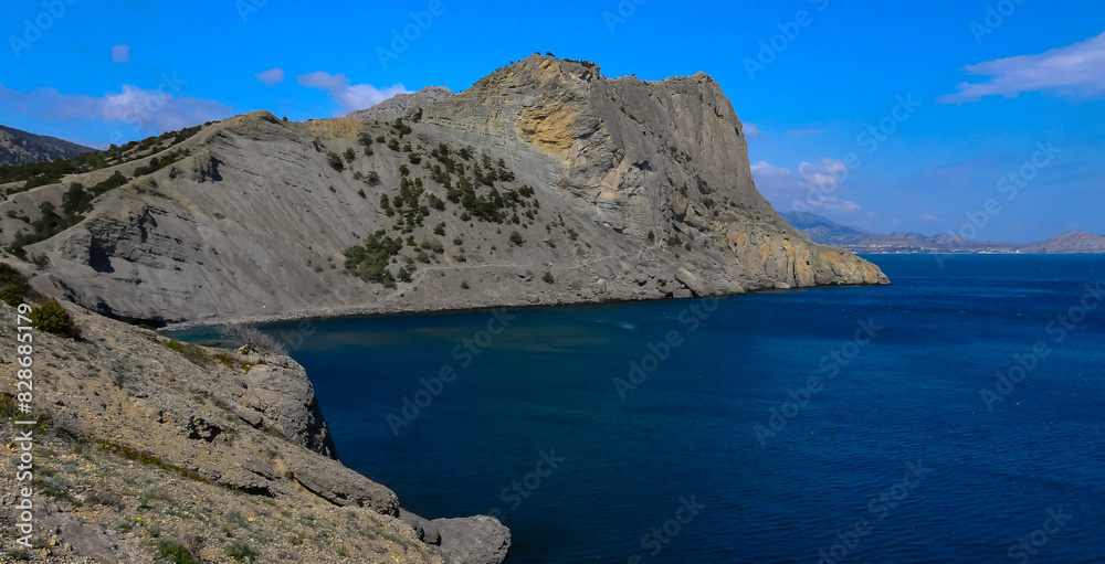 Eastern Crimea, view of the coastal mountains and rocks near Cape Kapchik, Novyi Svet