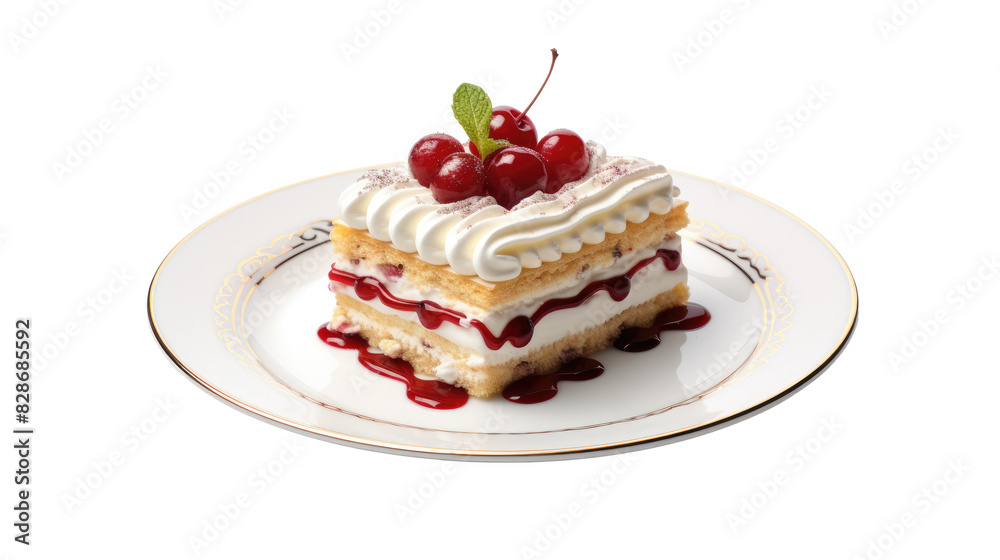 Sponge cake on white isolated on clear png background and transparent background. Bakery and pastry concept for cafe and restaurent, AI generative. Sponge cake on white isolated on clear png background and transparent background. Bakery and pastry concept for cafe and restaurent, AI generative.