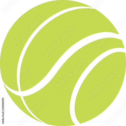 Classic Tennis Ball Icon Flat Vector Design in Vibrant Green with White Seams