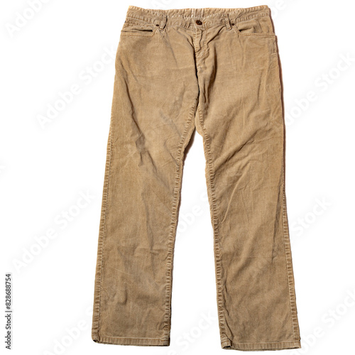 classic corduroy pants on a white background