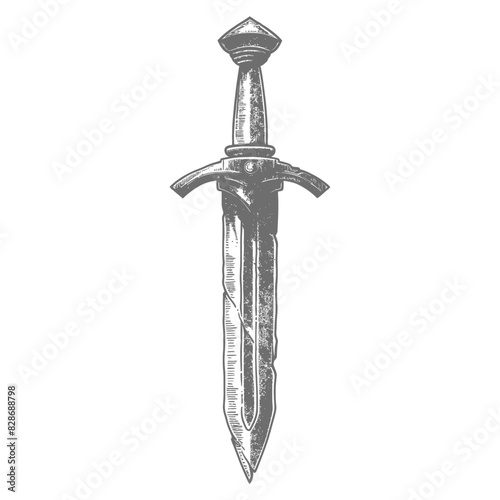 ancient dagger weapon with old engraving style