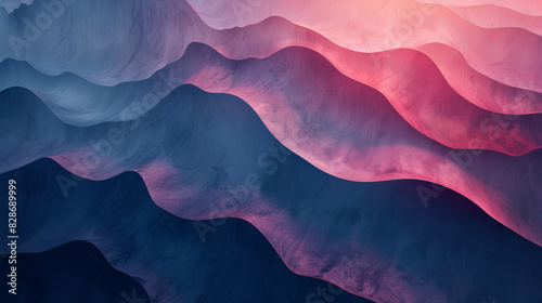 A mountain range with a pinkish hue photo