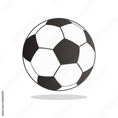 Classic Black and White Soccer Ball Icon Traditional Pentagonal and Hexagonal Pattern Design for Sports Branding and Digital Media